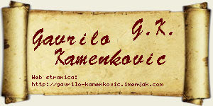 Gavrilo Kamenković vizit kartica